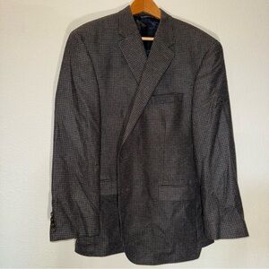 Lauren Ralph Lauren Gray Sport Coat Classic Blazer wool Cashmere houndstooth 46R